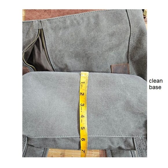Canvas Leather Backpack, LargeTravel, School Backpack, Laptop - Picture 6 of 8